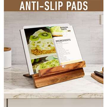Stylish Acacia Cookbook Stand Perfect for Kitchen Use