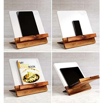 Stylish Acacia Cookbook Stand Perfect for Kitchen Use