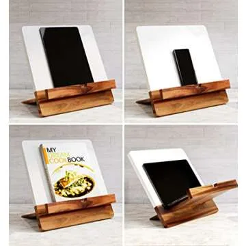 Stylish Acacia Cookbook Stand Perfect for Kitchen Use
