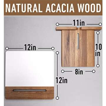 Stylish Acacia Cookbook Stand Perfect for Kitchen Use