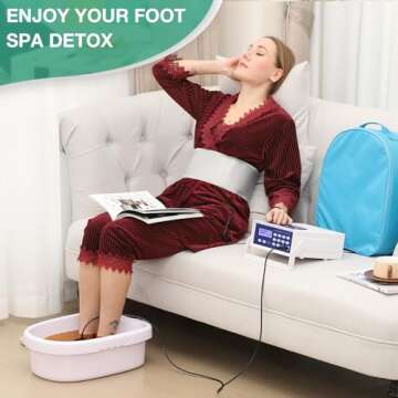 Ionic Detox Foot Bath - Detox Foot Spa, Ionic Foot Bath Detox Machine Chi Cleanse with Tub, Wrist St...
