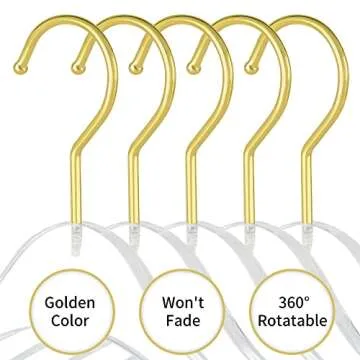 15 Pack Acrylic Hangers Clear and Gold Hangers Premium Quality Clear Acrylic Clothes Hangers Clothing Standard Hangers