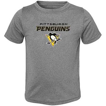 Outerstuff NHL Toddler Toddler 1st Quality Gray Primary Logo Short Sleeve T-Shirt (Pittsburgh Pengui...