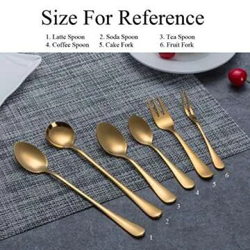 Gold Iced Tea Spoon, Berglander Stainless Steel Titanium Gold Plating Long Handle Mixing Stirring Spoon, Latte Spoon, Cocktail Spoons, coffee stirrers, Bar Spoon Pack of 6