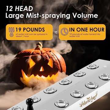 Hanchen Mist Maker 12 Head Ultrasonic Fogger - Perfect for Halloween and Events