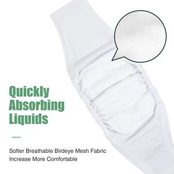 Wegreeco Jeans Washable Male Dog Diapers (Pack of 3) - Washable Male Dog Belly Wrap (Large - 18"- 21" Waist)