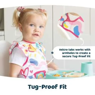 Tiny Twinkle Mess Proof Baby Bib - Waterproof Baby Apron - Machine Washable - PVC, BPA, & Phthalate Free - Great Travel Bib for Baby Eating - Baby Food Bibs (Cinnamon, Small 6-24 Months)