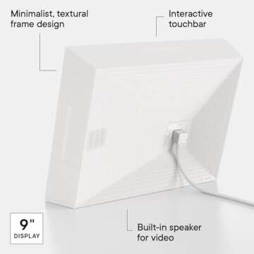 Aura Mason WiFi Digital Picture Frame | Wirecutter's Best Digital Frame for Gifting | Send Photos from Your Phone | Quick, Easy Setup in Aura App | Free Unlimited Storage | White