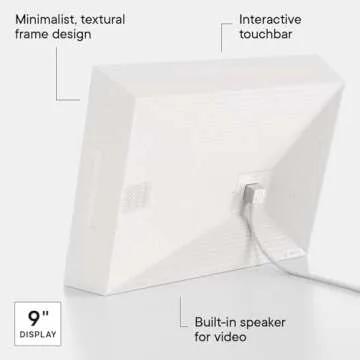 Aura Mason WiFi Digital Picture Frame | Wirecutter's Best Digital Frame for Gifting | Send Photos from Your Phone | Quick, Easy Setup in Aura App | Free Unlimited Storage | White