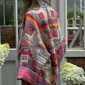 Thopavenoir Women Cropped Floral Printed Quilted Puffer Jacket