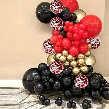 Vibrant 114PCS Red and Black Balloon Garland Kit