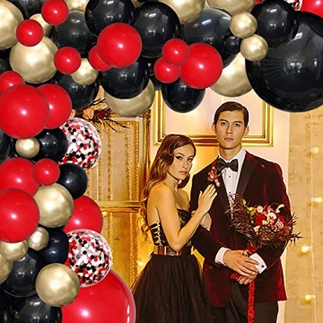 Vibrant 114PCS Red and Black Balloon Garland Kit