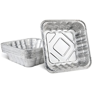 PLASTICPRO Disposable 10'' X 10'' X 3'' Inch Square Aluminum Tin Foil Baking Pans Bakeware - Cookwar...