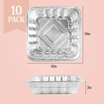 Plasticpro 10x10x3 Disposable Baking Pans - Versatile & Eco-Friendly