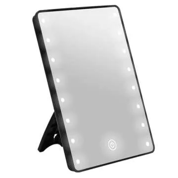Schliersee Lighted Makeup Mirror with 16 LED Lights, Touch Dimming Screen LED Lighted Vanity Travel ...