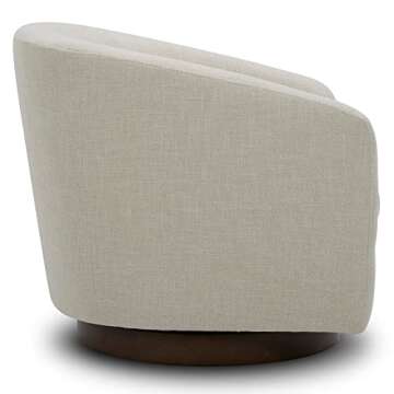 CHITA Swivel Accent Chair, FSC Certified Upholstered Fabric Barrel Chair for Living Room, Fully Assembled, Linen