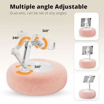 SupeDesk Tablet Pillow Stand for Reading, Adjustable Tablet Pillow Stand for Lap with Detachable Bowl, Fits 4.7"-13" Kindle/Phones/Tablets, Watch Videos, Stream Media, Pink