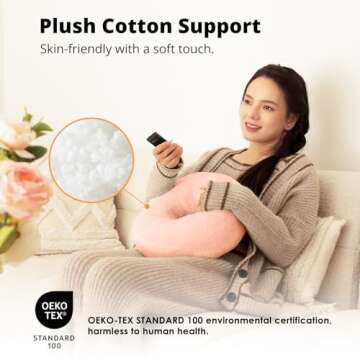 SupeDesk Tablet Pillow Stand for Reading, Adjustable Tablet Pillow Stand for Lap with Detachable Bowl, Fits 4.7"-13" Kindle/Phones/Tablets, Watch Videos, Stream Media, Pink