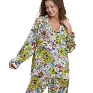 YiNi LuLu Women's Silk Satin Pajamas - Luxurious Comfort