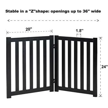 LZRS Adjustable Wooden Dog Gate for Small Pets