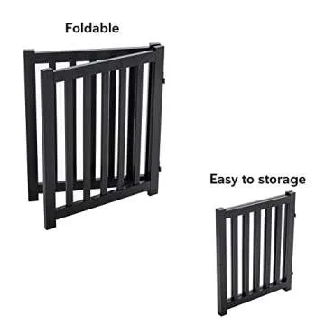 LZRS Adjustable Wooden Dog Gate for Small Pets