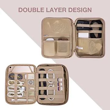 BAGSMART Electronic Organizer - Double Layer Travel Cable Bag for Tech Accessories