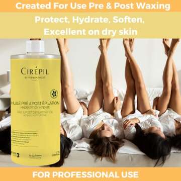 Cirepil - Pre & Post - Depilatory Oil - 1000 ml / 33.81 fl oz - Protects the Skin Before Waxing & Removes Wax Residue - Pre-Waxing & Post-Waxing