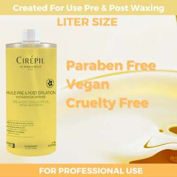 Cirepil - Pre & Post - Depilatory Oil - 1000 ml / 33.81 fl oz - Protects the Skin Before Waxing & Removes Wax Residue - Pre-Waxing & Post-Waxing