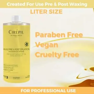 Cirepil - Pre & Post - Depilatory Oil - 1000 ml / 33.81 fl oz - Protects the Skin Before Waxing & Removes Wax Residue - Pre-Waxing & Post-Waxing
