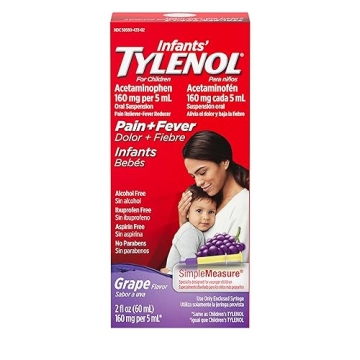 Infants' Tylenol Grape Liquid Medicine for Pain Relief
