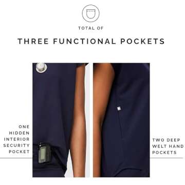 FIGS Rafaela Oversized Scrub Top for Women — Navy Blue, S