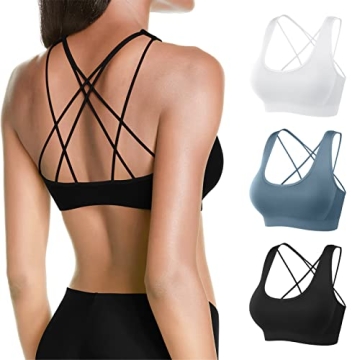 MOVINOW Sports Bras 3 Pack Ideal for Yoga and Workouts