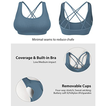 MOVINOW Sports Bras 3 Pack Ideal for Yoga and Workouts
