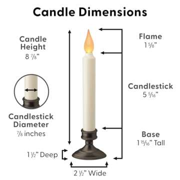Xodus Innovations FPC1205A-4 Battery Operated LED Window Candle, Dusk to Dawn Light Sensor, Aged Bronze Plastic Base, Amber Flicker Flame, 8-7/8 Inch
