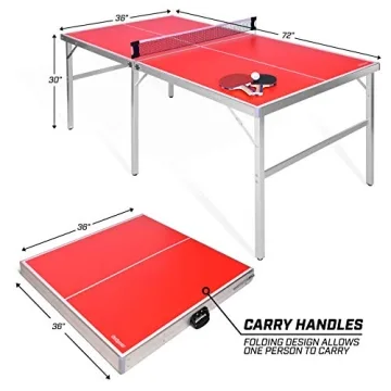 GoSports 6 ft x 3 ft Portable Table Tennis Game Set