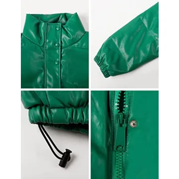 Pehmea Faux Leather Puffer Jacket for Women