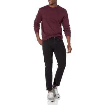 Amazon Essentials Men's Fleece Crewneck Sweatshirt - Burgundy, Small (Available in Big & Tall Sizes)