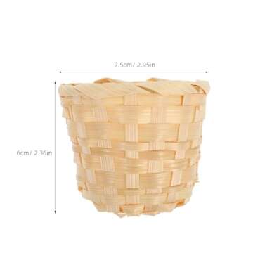 Kisangel 4Pcs Mini Woven Basket Miniature Basket Dollhouse Picnic Basket Tiny Candy Baskets for Wedd...