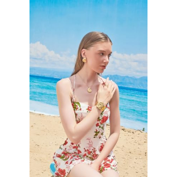 INNERDIVA Gold Conch Shell Earrings Lightweight Beach Style