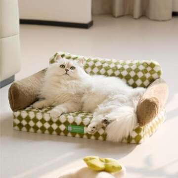 MEWOOFUN Cat Bed for Indoor Cats Orthopedic Dog Bed for Small Medium Dogs, Egg- Foam Pet Bed with Re...