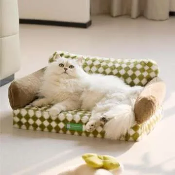 MEWOOFUN Cat Bed for Indoor Cats Orthopedic Dog Bed for Small Medium Dogs, Egg- Foam Pet Bed with Re...