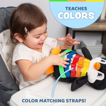 Buckle Toys Blizzard Penguin - Educational Plush Activity Toy