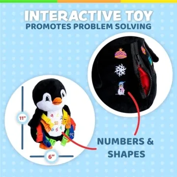 Buckle Toys Blizzard Penguin - Educational Plush Activity Toy