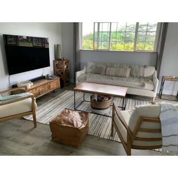 LEATHEROOZE Handmade Leather Ottoman Pouf for Home