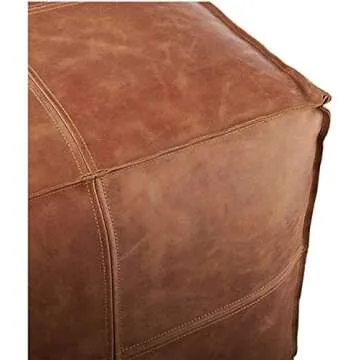 LEATHEROOZE Handmade Leather Ottoman Pouf for Home