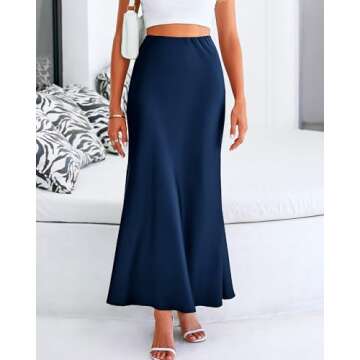 BTFBM Women's Elegant Summer Fall Silk Skirt for Parties