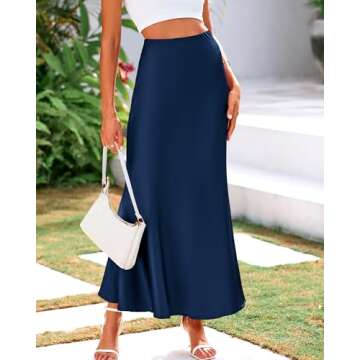 BTFBM Women's Elegant Summer Fall Silk Skirt for Parties