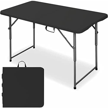 Edtian Folding Table, 4FT Small Portable & Foldable for Indoor & Outdoor Use, Compact Card Table for...