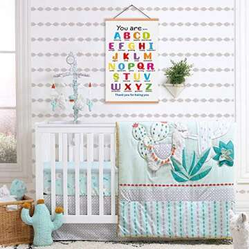 KAIRNE Colorful ABC Alphabet Art Print With Wood Magnetic Poster Hanger Frame, 28X45CM You Are Amazi...