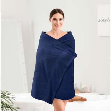 Utopia Towels 4 Pack Premium Bath Towel Set, (27 x 54 Inches) 100% Ring Spun Cotton 600GSM, Lightweight and Highly Absorbent Quick Drying Towels, Perfect for Daily Use (Navy)